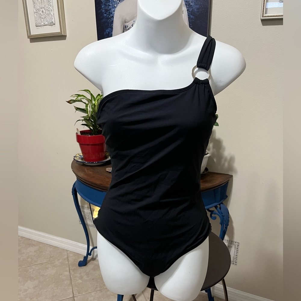 Love Your Assets Blake Lively Spanx One Piece Shoulder Swimsuit Bathing Suit - S